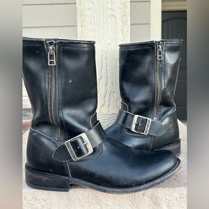 $310 Men’s HARLEY-DAVIDSON “Abordale” Leather Harness Boots 8M (Made in USA)